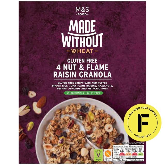 M & S Made Without 4 Nut & Flame Raisin Granola, 360g