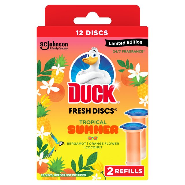 Duck Toilet Fresh Discs Duo Refills Tropical Summer, 2 x 36ml
