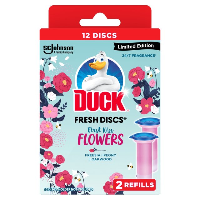 Duck Toilet Fresh Discs Duo Refills First Kiss Flowers, 2 x 36ml