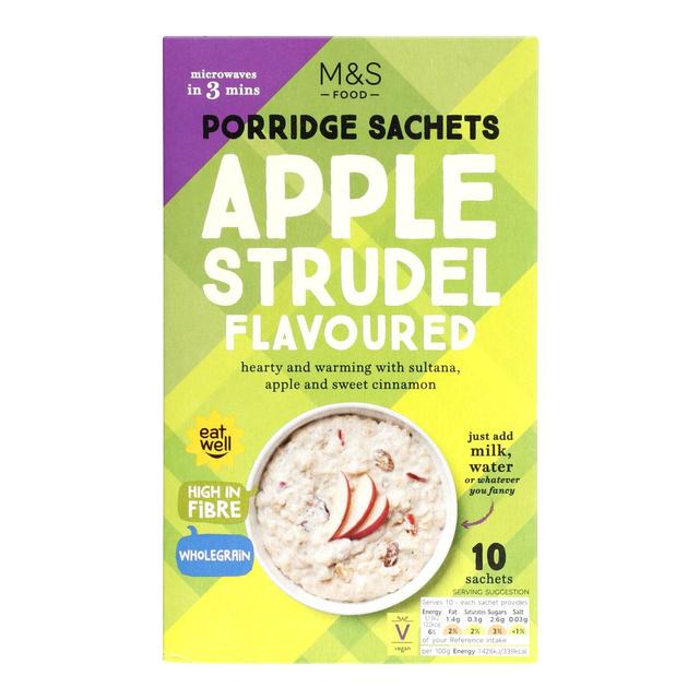 M & S Apple Strudel Porridge Sachets, 10 x 36g