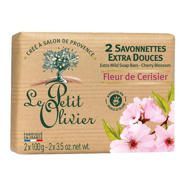 Le Petit Olivier Extra Mild Soap Bars Cherry Blossom, 2 x 100g