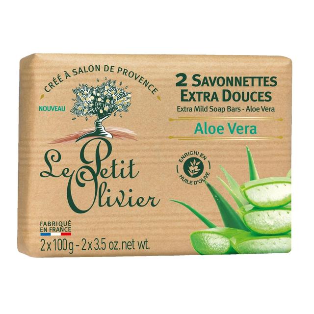 Le Petit Olivier Extra Mild Soap Bars Aloe Vera, 2 x 100g