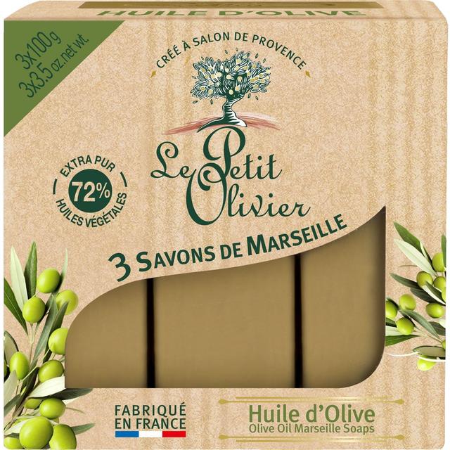 Le Petit Olivier Olive Oil Marseille Soaps, 3 x 100g