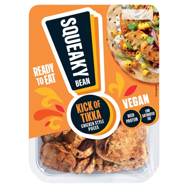 Squeaky Bean Ready To Eat Marinated Chicken Style Pieces Kick of Tikka, 130g