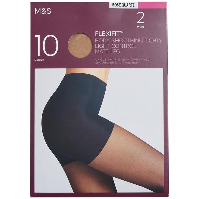 M&S Womens 10 Denier Light Control Sheer Tights, S-XL, 2 Pack