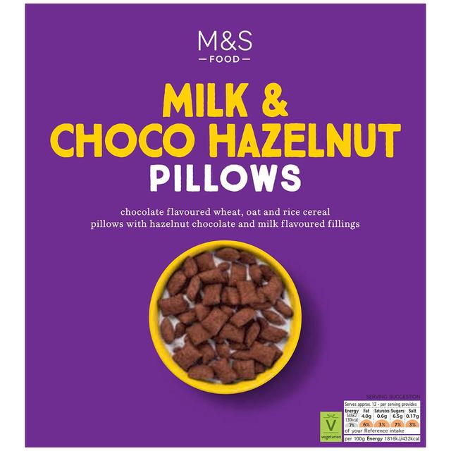 M & S Milk & Choco Hazelnut Cookie Pillows, 375g