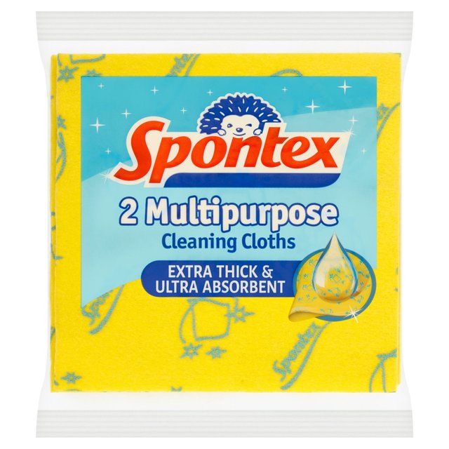 Spontex Multi-Purpose Cloth + Microfibre, 2 per Pack