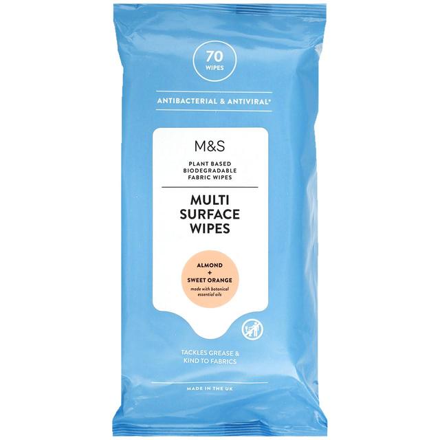 M & S Antibacterial & Antiviral Surface Wipes, 70 Per Pack