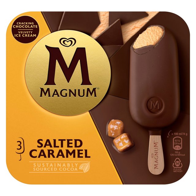 Magnum Salted Caramel Ice Cream Lollies, 3 x 100ml