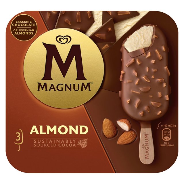 Magnum Almond Ice Cream Lollies, 3 x 100ml