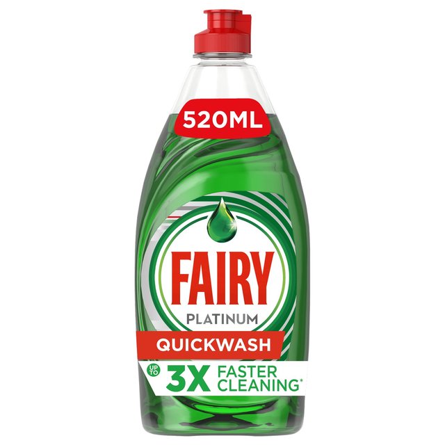 Fairy Platinum Quickwash Original Washing Up Liquid, 520ml