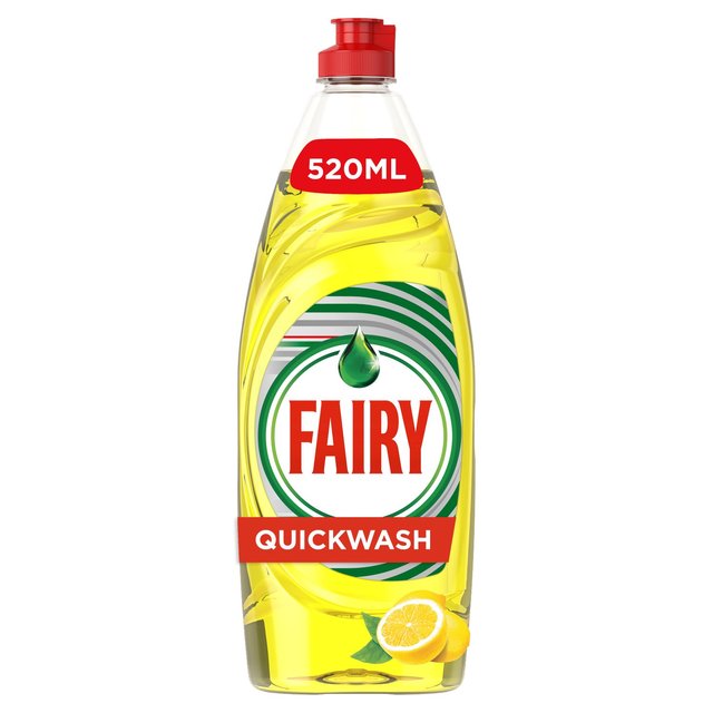 Fairy Platinum Quickwash Lemon Washing Up Liquid, 520ml