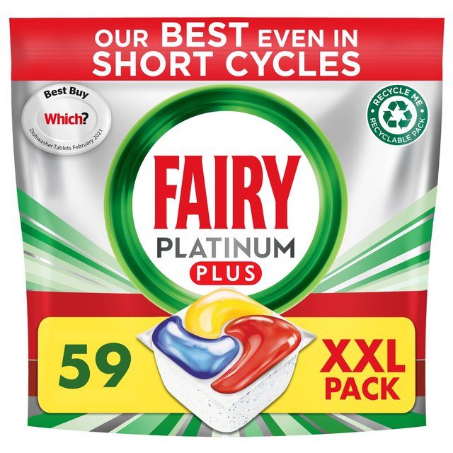 Fairy Platinum Plus Lemon Dishwasher Tablets, 59 Per Pack