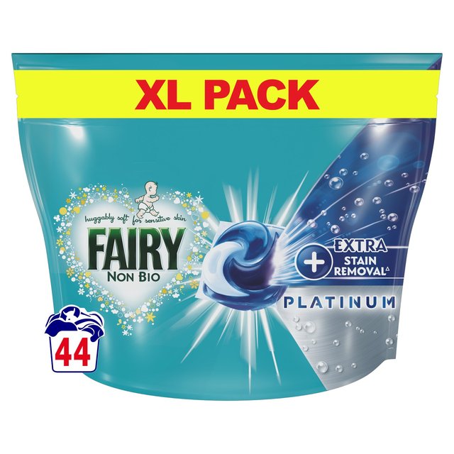 Fairy Platinum Non-Bio Pods Washing Capsules 44 Washes, 44 Per Pack