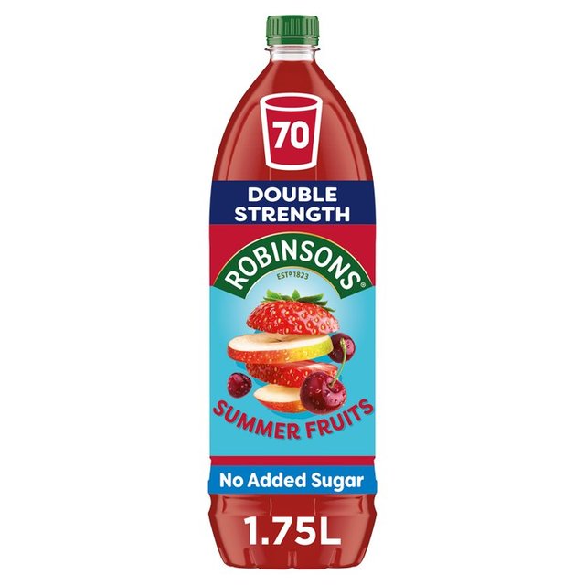 Robinsons Double Strength Summer Fruits No Added Sugar Squash, 1.75L