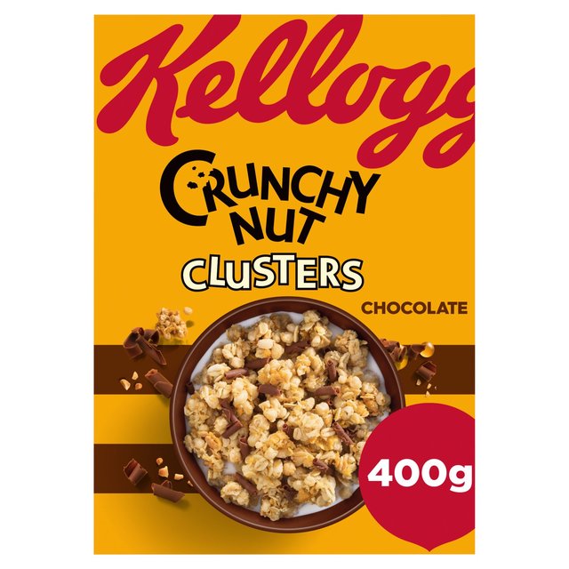 Kellogg’s Crunchy Nut Clusters Chocolate Breakfast Cereal, 400g