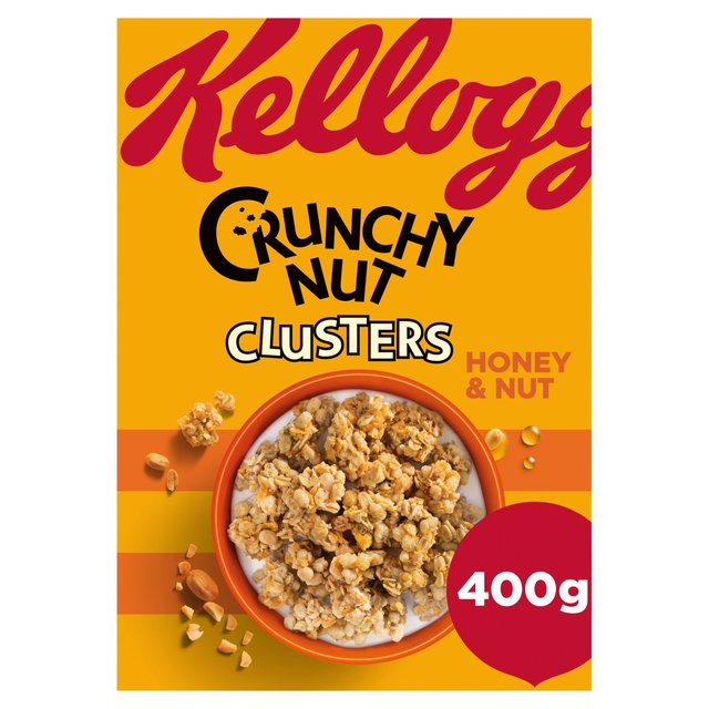 Kellogg’s Crunchy Nut Honey & Clusters Breakfast Cereal, 400g