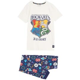 M&S Harry Potter Hogwarts Pyjamas, 7- Years, Cream Mix