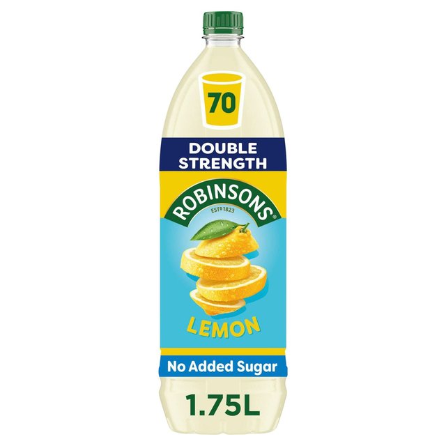 Robinsons Lemon No Added Sugar Double Concentrate, 1.75L