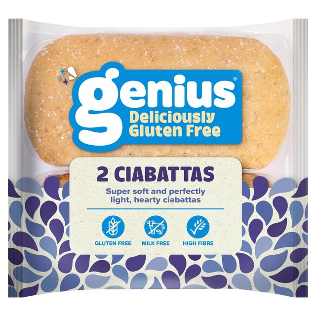 Genius Deliciously Gluten Free Ciabatta Rolls, 2 Per Pack