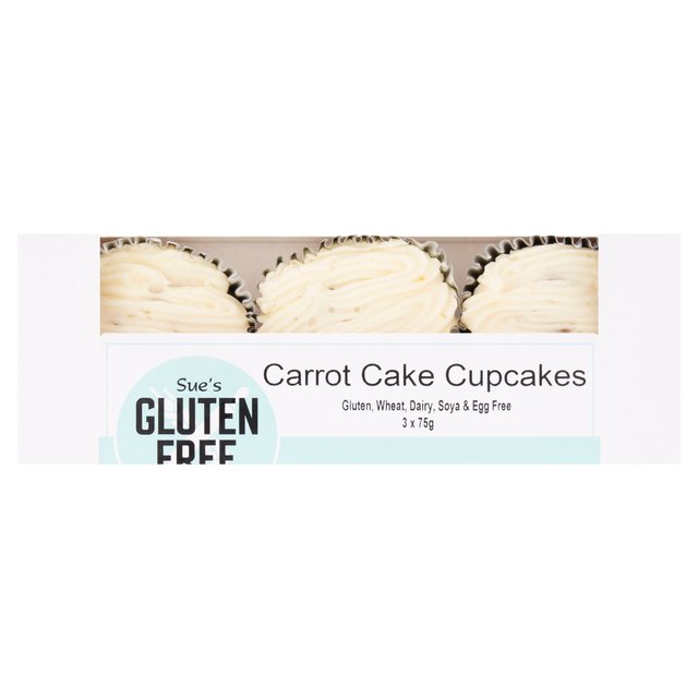 Sue’s Gluten Free Kitchen Vegan Carrot Cupcakes, 3 x 75g