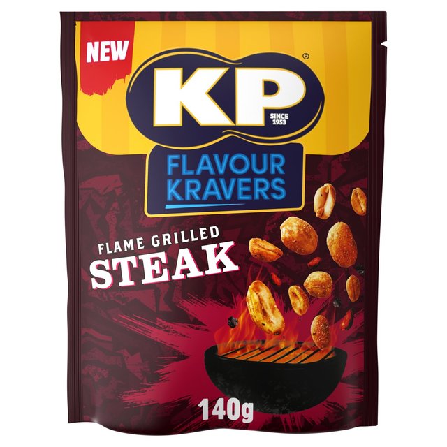 KP Nuts Flavour Kravers Flame Grilled Steak Peanuts, 140g
