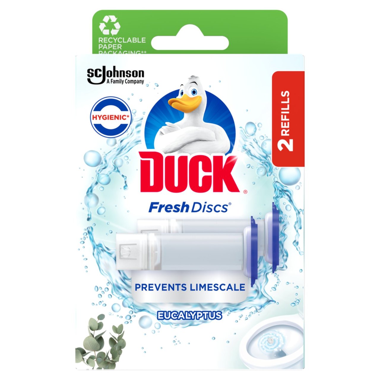 Duck Toilet Bleaching Fresh Discs Duo Refills Eucalyptus - HelloSupermarket