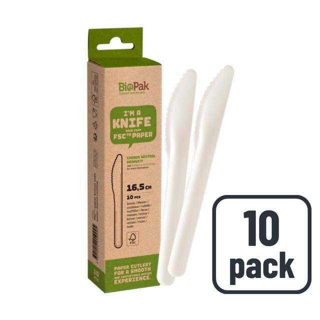 Duni BioPak White Paper Knife, 10pk, 10 Per Pack