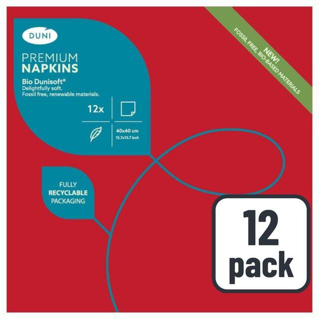 Duni Red Pack of 12 Luxury Compostable Paper Napkins, 40cm, 12 per Pack