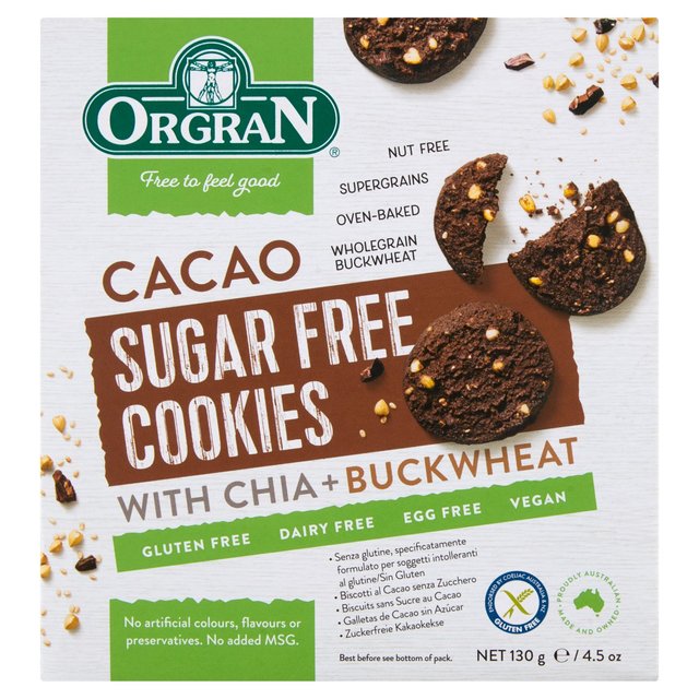 Orgran Gluten & Sugar Free Cacao Cookies, 130g