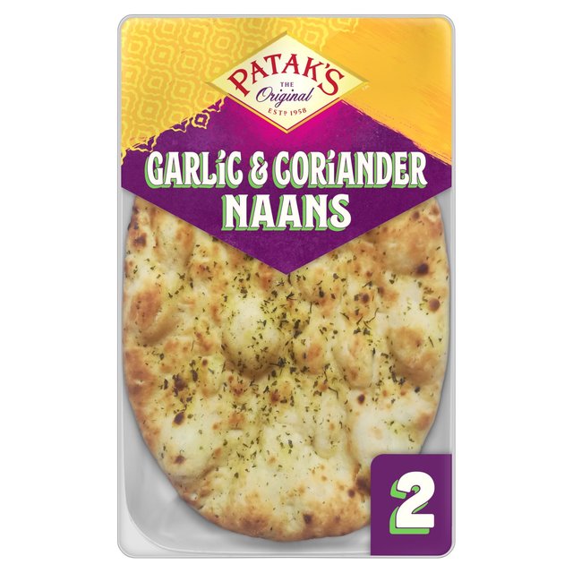 Patak’s Garlic & Coriander Naan Breads, 2 Per Pack