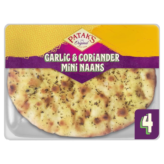 Patak’s Garlic & Coriander Mini Naan Breads, 4 Per Pack