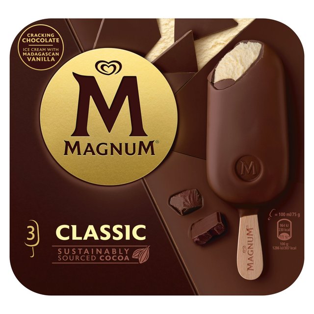 Magnum Classic Ice Cream Lollies, 3 x 100ml