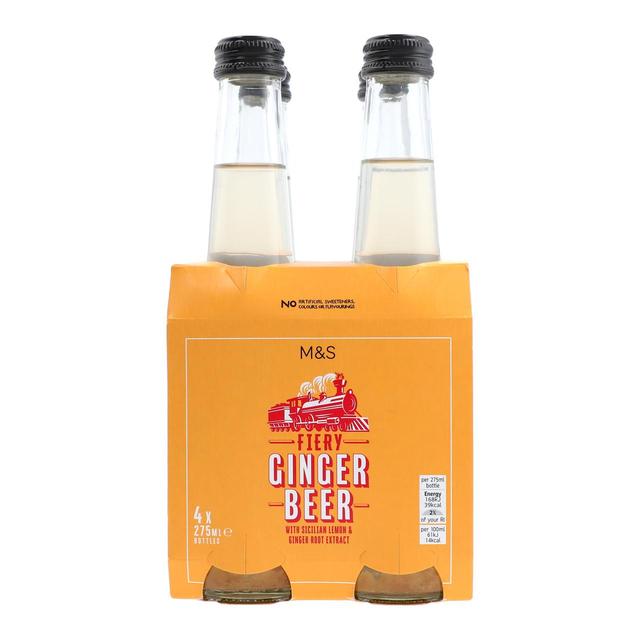 M & S Fiery Ginger Beer, 4 x 275ml