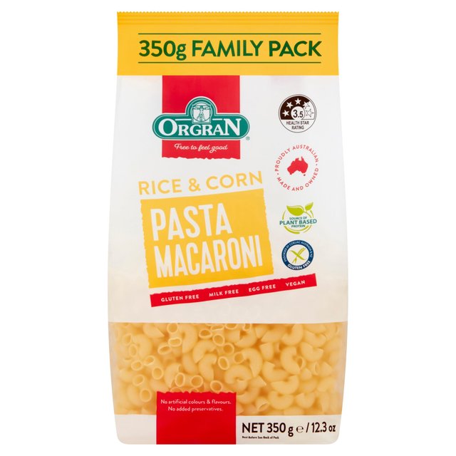 Orgran Gluten Free Rice & Corn Macaroni Pasta, 350g