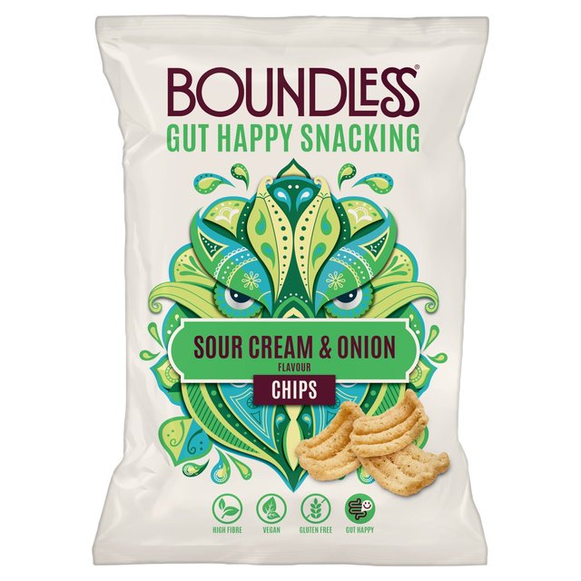 Boundless, Sour Cream & Onion Chips, Sharing Bag, 80g