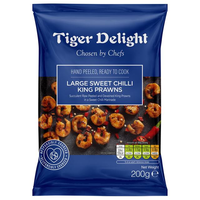 Tiger Delight Large Sweet Chilli King Prawns, 200g