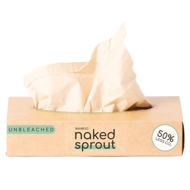 Naked Sprout Unbleached Bamboo Facial Tissues, 100 Per Pack