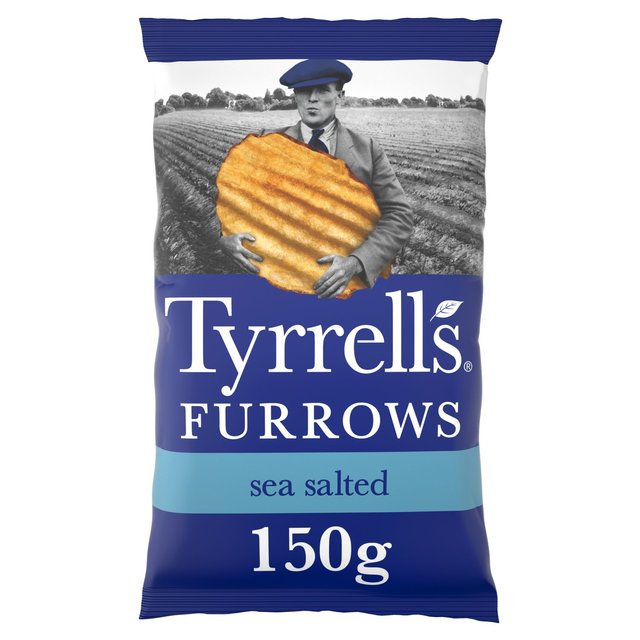 Tyrrells Furrows Sea Salted Sharing Crisps, 150g