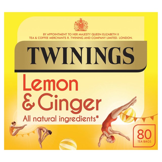 Twinings Lemon & Ginger Tea, 80 Tea Bags, 80 Per Pack