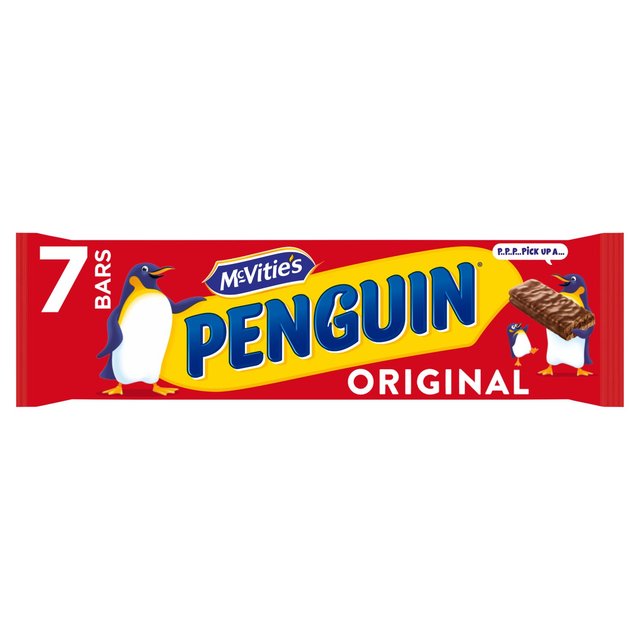 McVitie’s Penguin Milk Chocolate Biscuit Bar Multipack, 7 Per Pack