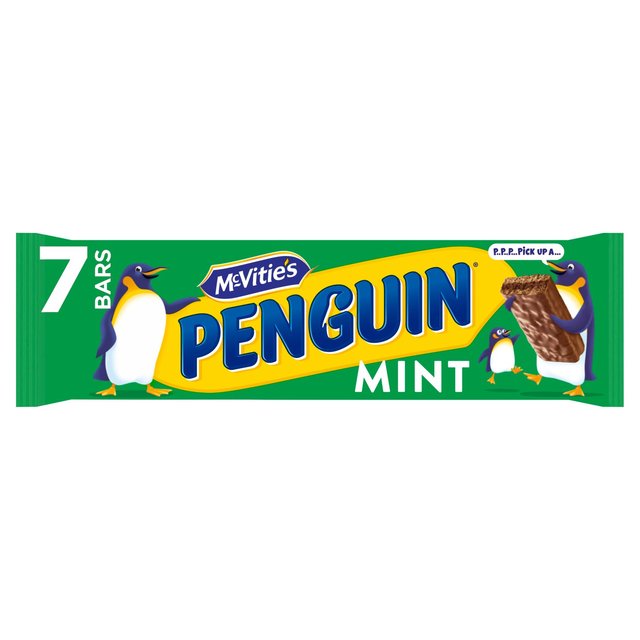 McVitie’s Penguin Mint Chocolate Biscuit Bars, 7 Per Pack