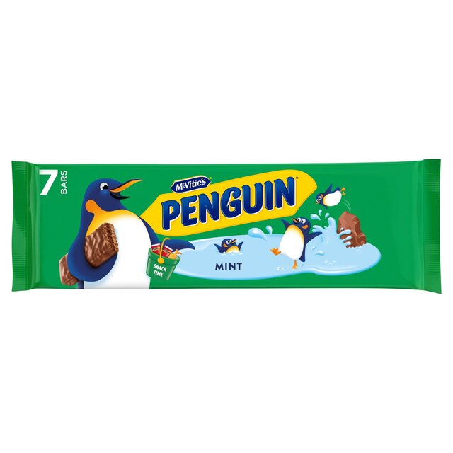 McVitie’s Penguin Mint Chocolate Biscuit Bars, 7 Per Pack