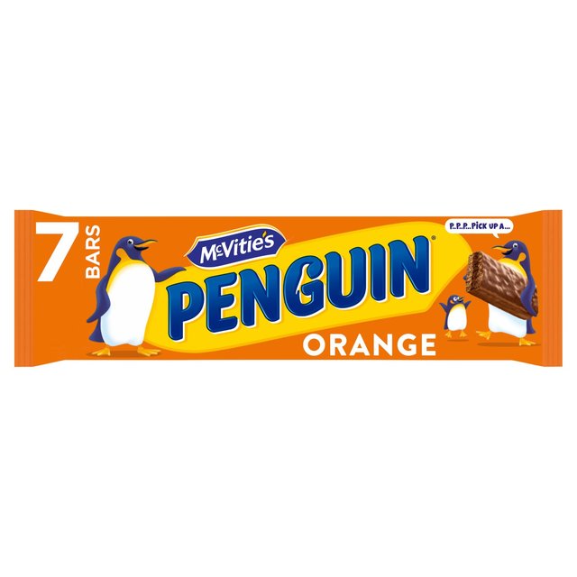 McVitie’s Penguin Orange Chocolate Biscuit Bars, 7 Per Pack