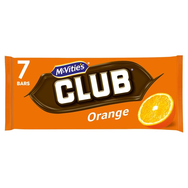 McVitie’s Club Orange Chocolate Biscuit Bars Multipack, 7 x 23g