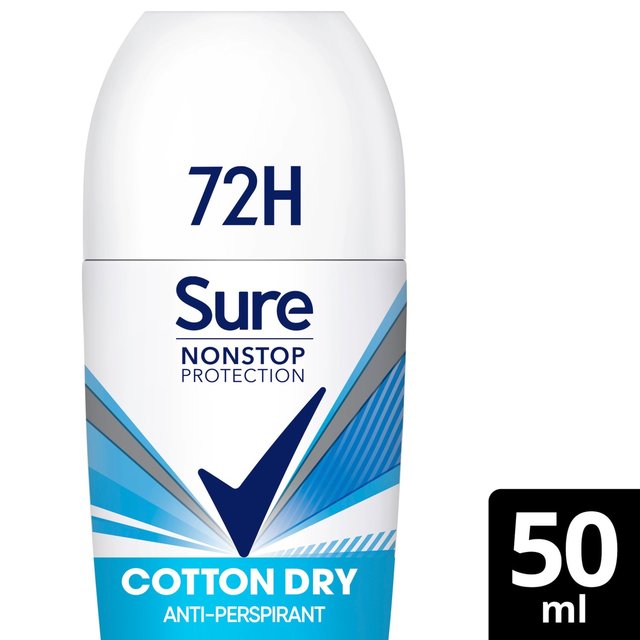 Sure Women Antiperspirant Deodorant Roll On Nonstop Cotton Dry, 50ml