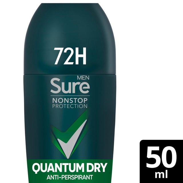 Sure Men 72hr Nonstop Antiperspirant Deodorant Roll On Quantum Dry, 50ml