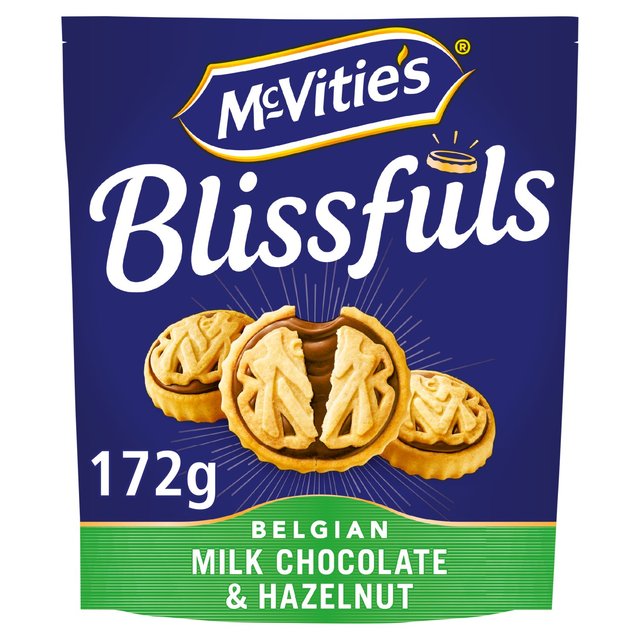 McVitie’s Blissfuls Belgian Milk Chocolate & Hazelnut Biscuits, 172g