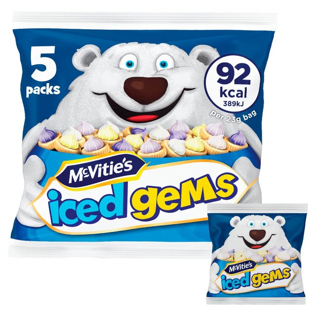McVitie’s Iced Gems Multipack Biscuits, 5x23g