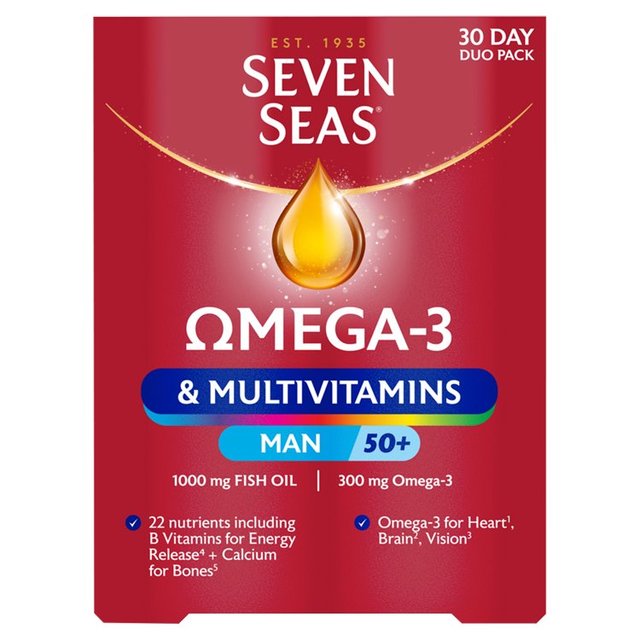 Seven Seas Omega-3 & Multivitamins Man 50+, 60 Per Pack